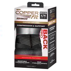 Copper Fit Black Compression Back Support Belt 1 pk
