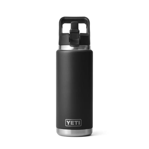 YETI Rambler 26 oz Black BPA Free Bottle with Straw Cap Mfr