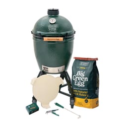 Big Green Egg 18.25 in. Large EGG Package with Nest/Handler Charcoal Kamado Grill and Smoker Green