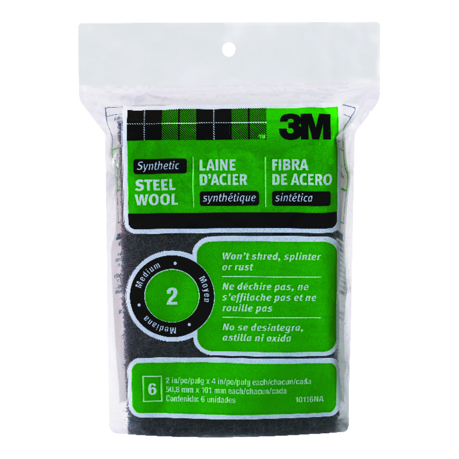 2 Grade Medium Steel Wool Pad 6 pk