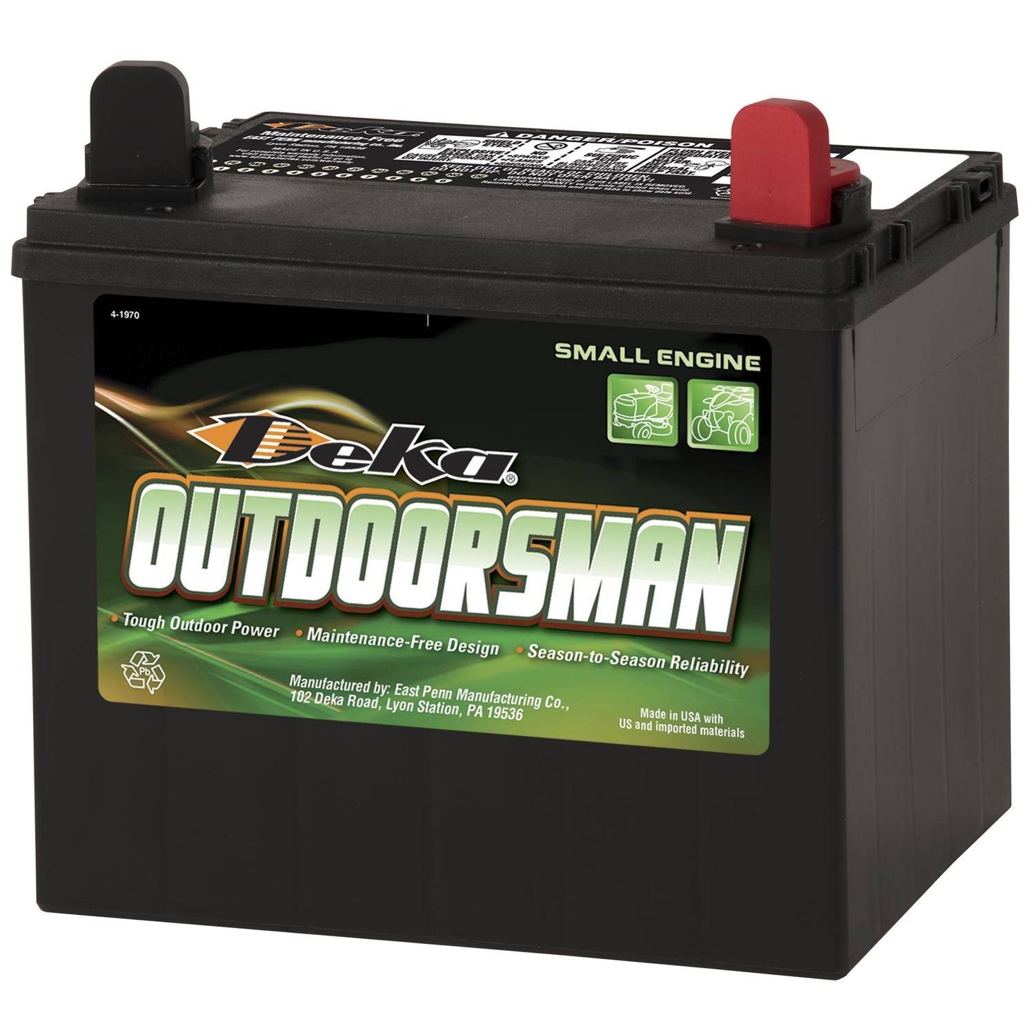 Deka Outdoorsman 230 CCA 12 V Small Engine Battery Mfr# 8U1R