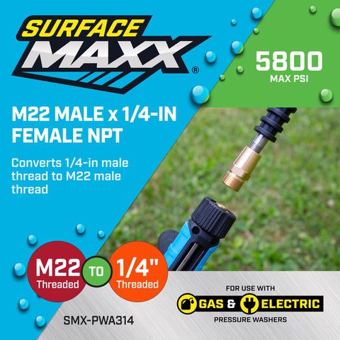 SurfaceMaxx M22 Male x 1/4-in Female NPT Screw Nipple 5800 psi Mfr