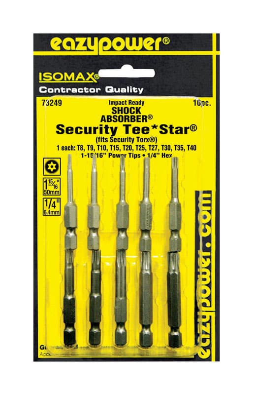 Eazypower Isomax Torx 1-15/16 in. L Impact Security Insert Bit Set