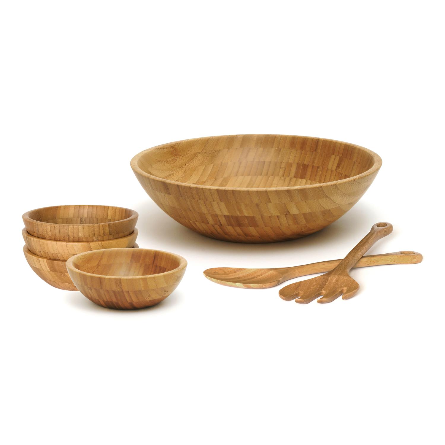 Lipper International Bamboo Salad Bowls