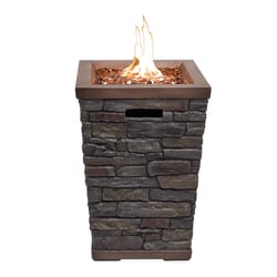 Alpine 22.2 in. W Stainless Steel Square Propane Fire Pit