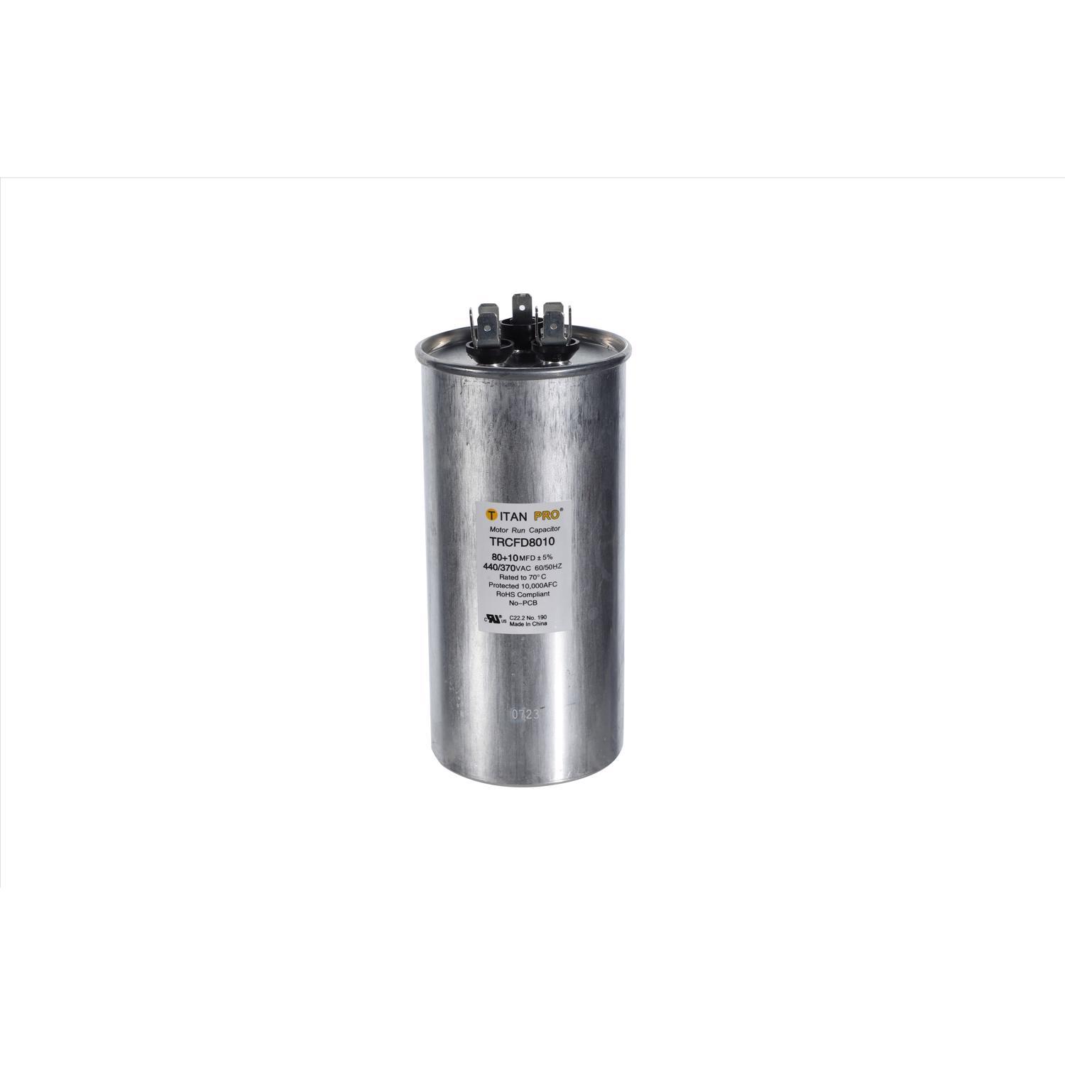 3014617 440V 80 Plus 10 MFD Round Run Capacitor