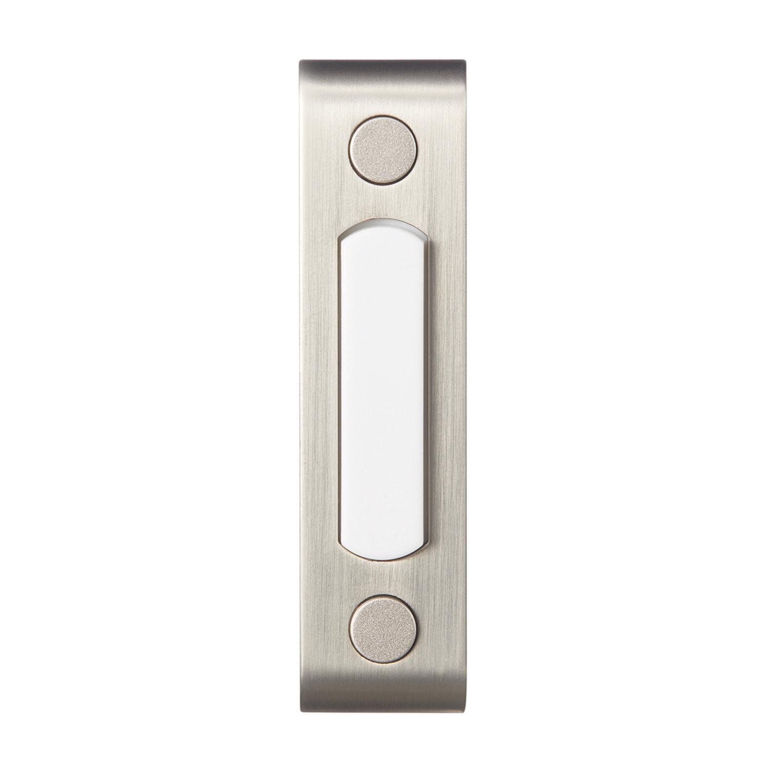 ♡Bel♡ Heath Zenith Satin Nickel Silver Metal Wired Pushbutton Doorbell