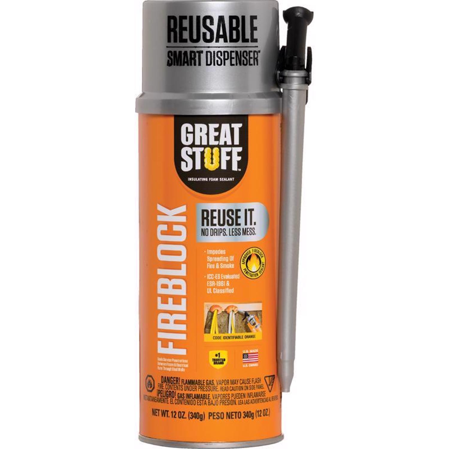 Great Stuff Smart Dispenser Orange Polyurethane Fireblock Foam