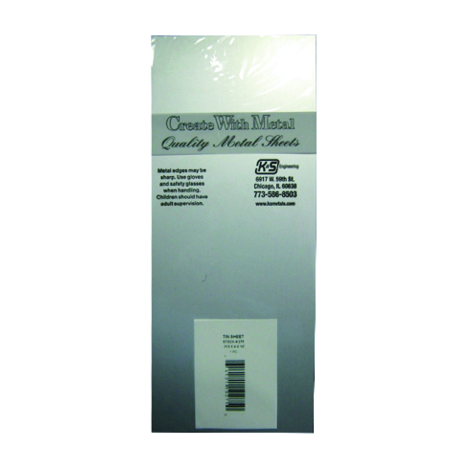 K&S 0.013 in. X 4 in. W X 10 in. L Tin Sheet Metal