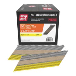 Grip-Rite 2-3/8 in. L Angled Strip Bright Framing Nails 30 deg 2500 pk