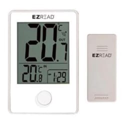 EZRead Digital Clock/Thermometer Polyresin White
