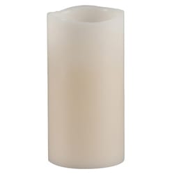 Gerson Everlasting Glow Bisque Vanilla Scent Wavy Edge Pillar Flameless Flickering Candle