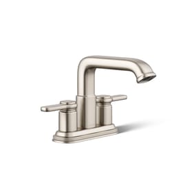 Kohler Envelu Vibrant Brushed Nickel Modern Centerset Bathroom Sink Faucet 4 in.