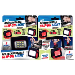 Blazing LEDz Black/Red LED Rechargeable COB Clip Light