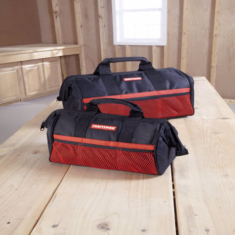 CRAFTSMAN 13 in. W X 18 in. H Ballistic Nylon Tool Bag Set Black