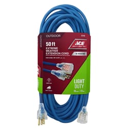 Ace Outdoor 50 ft. L Blue Extension Cord 16/3 SJOW