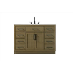 Home Living Single Chestnut Brown Vanity and Top 48 in. W X 22 in. D X 35 in. H