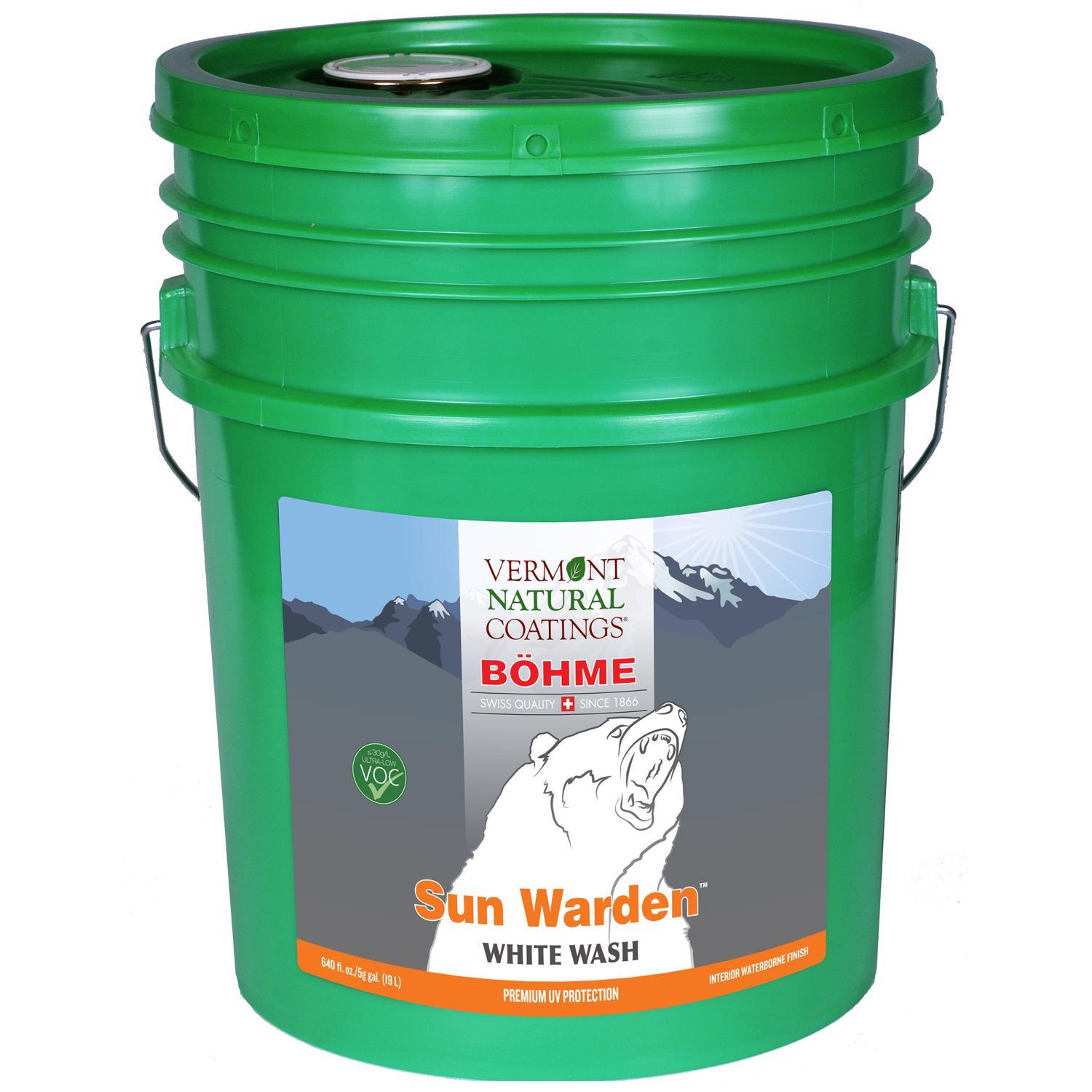 Vermont Natural Coatings Sun Warden Flat Whitewash Water-Based Waterborne Wood Finish 5 gal