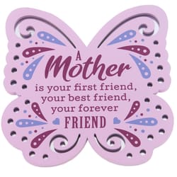 Reflective Words Mother 4 in. H X 4 in. L Multicolored Wood Sentimental Hangers