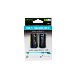 Pale Blue Earth D Lithium Batteries 2 pk Clamshell