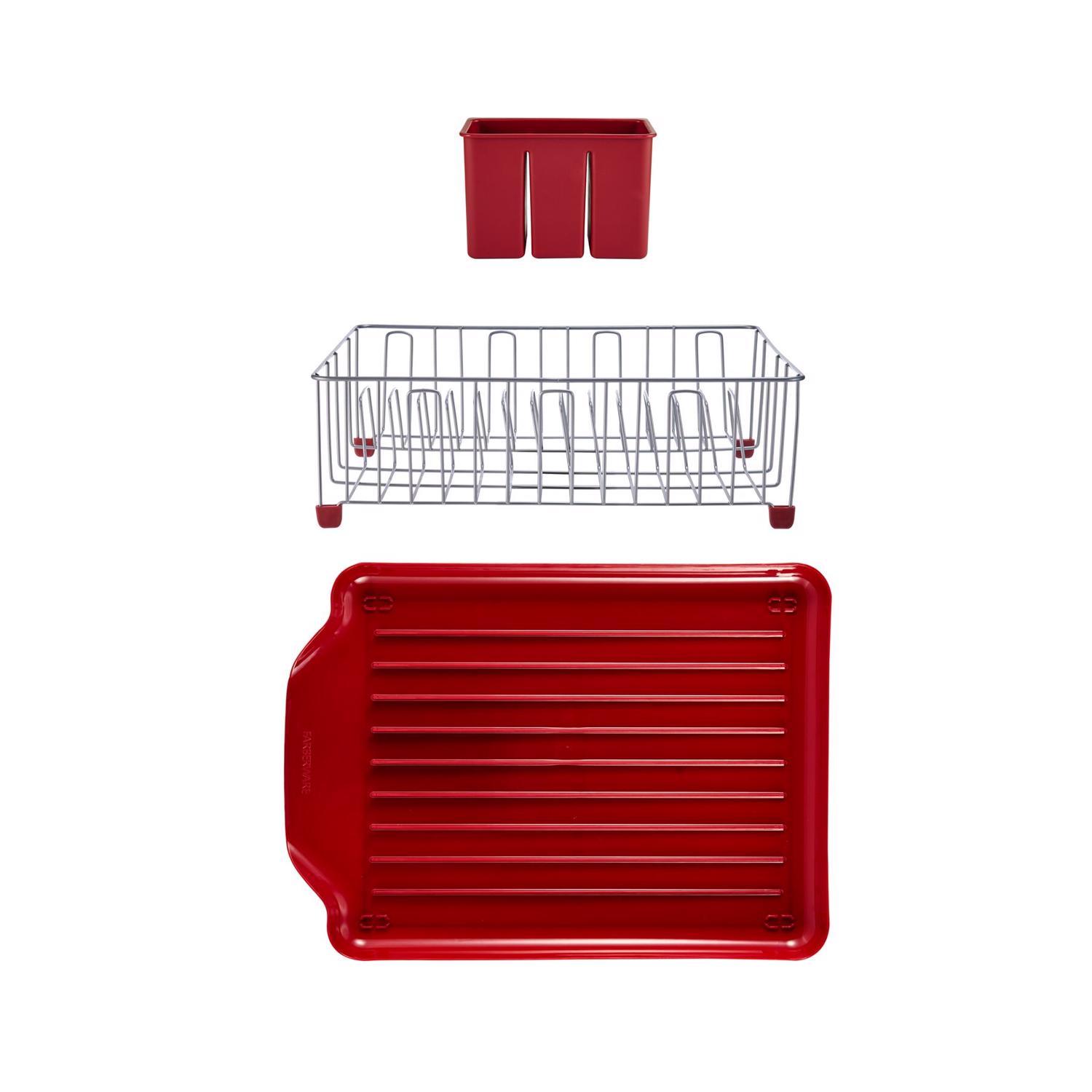Farberware 20 L X 15 W X H Red Plastic Dish Rack/Mat