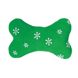 Zanies For Dog Green Plush Blizzard Bone Dog Toy Small 1 pk
