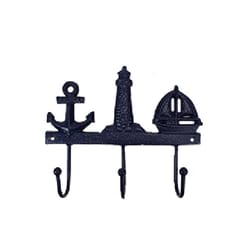 Koppers Hardware Black Cast Iron Key Rack 8 in. 7 in. 1 in.