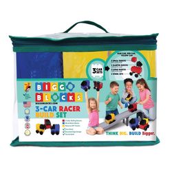Biggo Blocks 3 Car Racer Building Block Set Assorted 9 pc