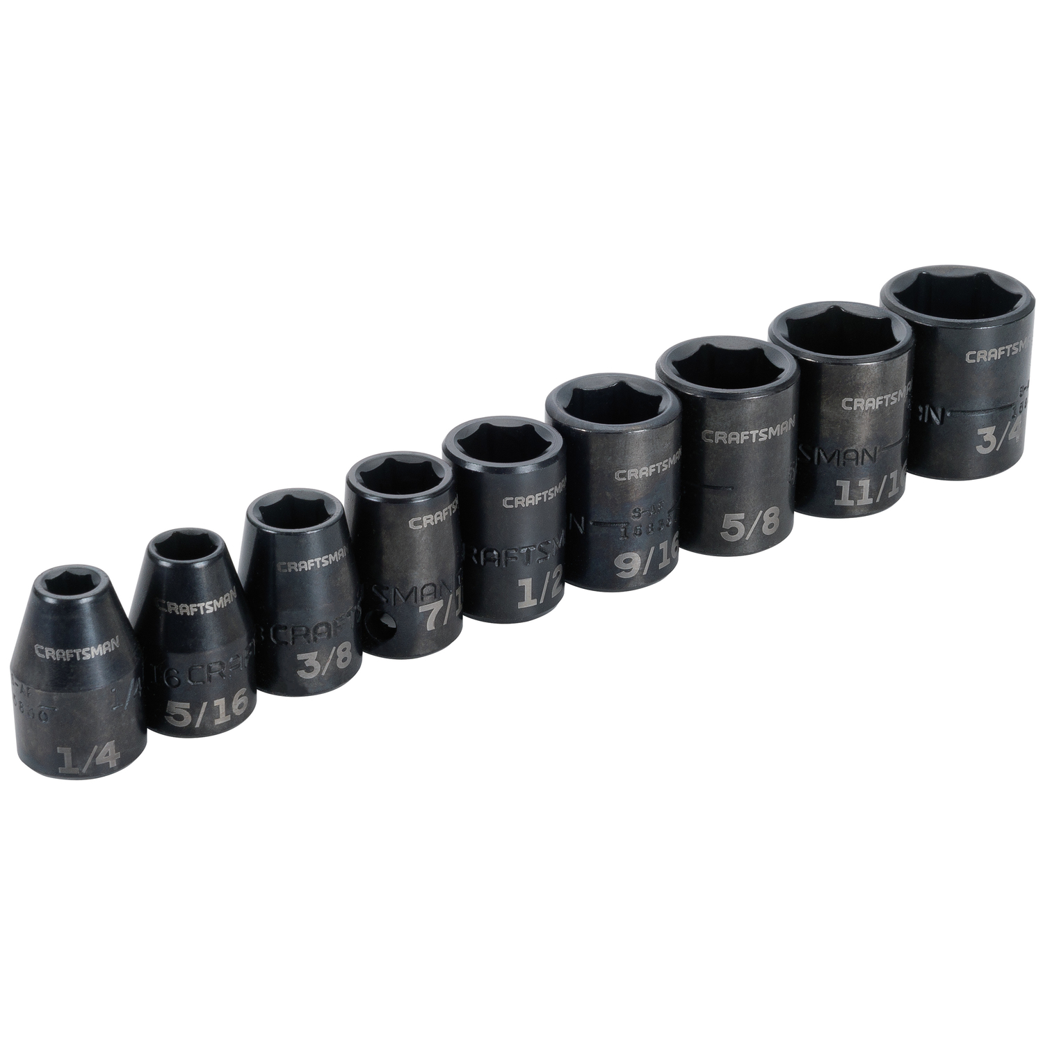 CRAFTSMAN 3/8 and 1/2 in. drive SAE Shallow Impact Socket Set 9 pc