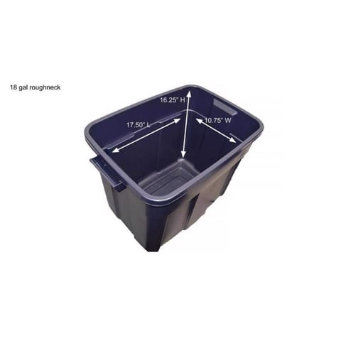 Rubbermaid Roughneck 18 gal Navy Storage Box 16.375 in. H X 15.875