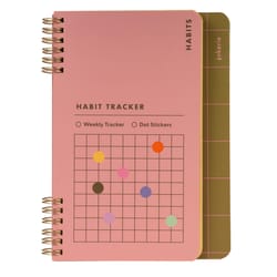 Kikkerland 6 in. W X 8 in. L Spiral Green Habit and Goals Tracker Notebook