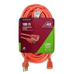 Ace Indoor or Outdoor 100 ft. L Orange Extension Cord 16/3 SJTW