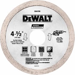 DeWalt HP 4-1/2 in. D X 5/8 in. X .060 in. thick Diamond Continuous Rim Tile Blade 1 pk