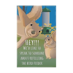 Evergreen Squirrel Feeder Applique Garden Flag 18 in. H X 12.5 in. W