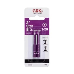 GRK Fasteners Star T20 X 2 in. L Power Bit Steel 2 pc