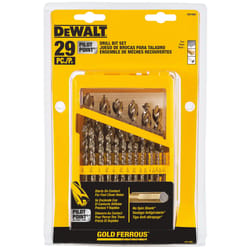 DeWalt Pilot Point Assorted High Speed Steel Drill Bit Set Straight Shank 29 pc
