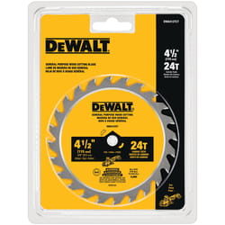 DEWALT 4-1/2 in. D X 3/8 in. Carbide Circular Saw Blade 24 teeth 1 pc