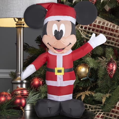★ エアー バルーン 電飾 人形 ミッキーマウス サンタ クリスマス Xmas Disney Airdorable Airblown Red Mickey Mouse Santa Inflatable 21 in