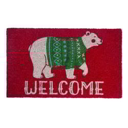 Entryways 17 in. W X 28 in. L Red Polar Welcome Coir Door Mat