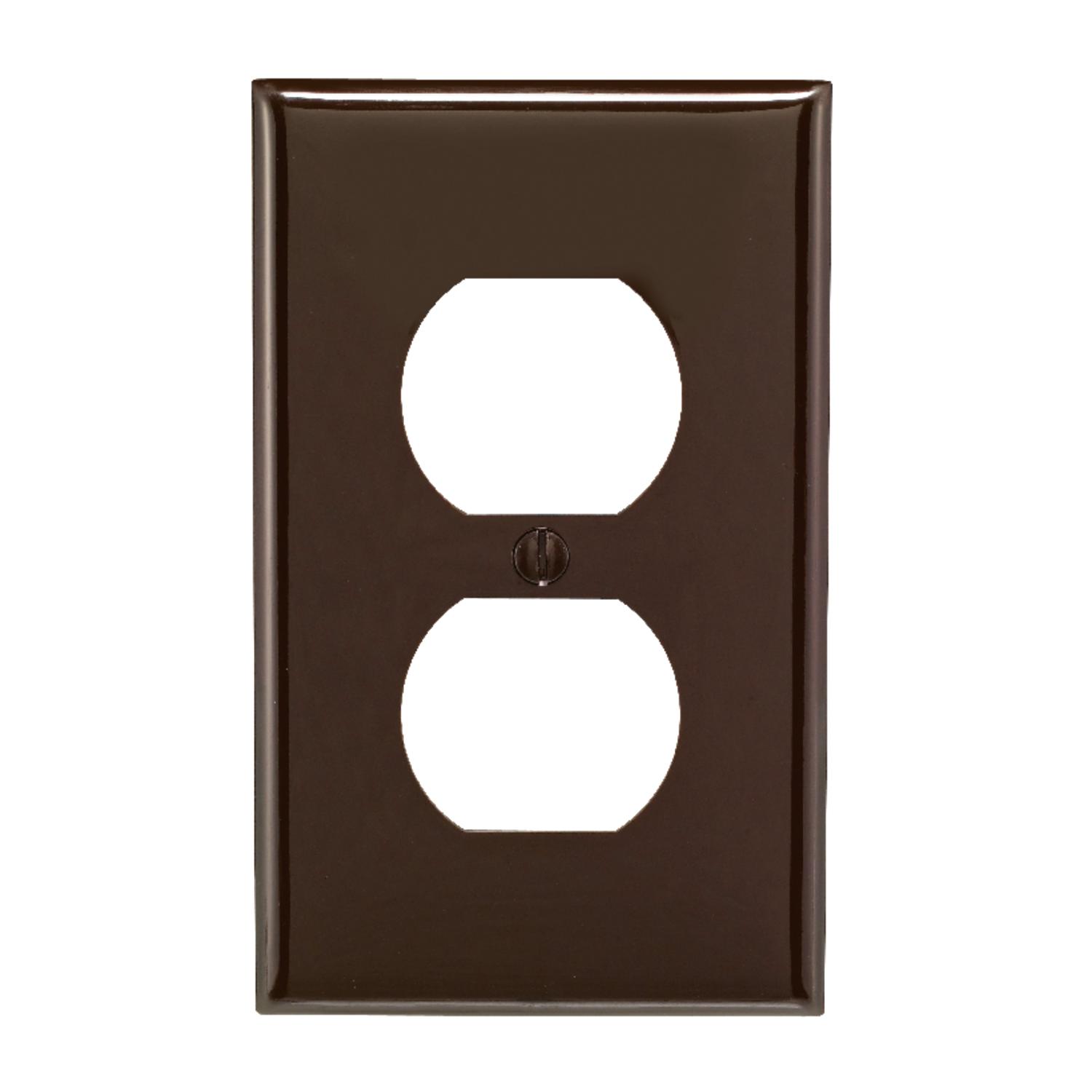 Photos - Socket Leviton Brown 1 gang Nylon Duplex Wall Plate 1 pk 80703-000 