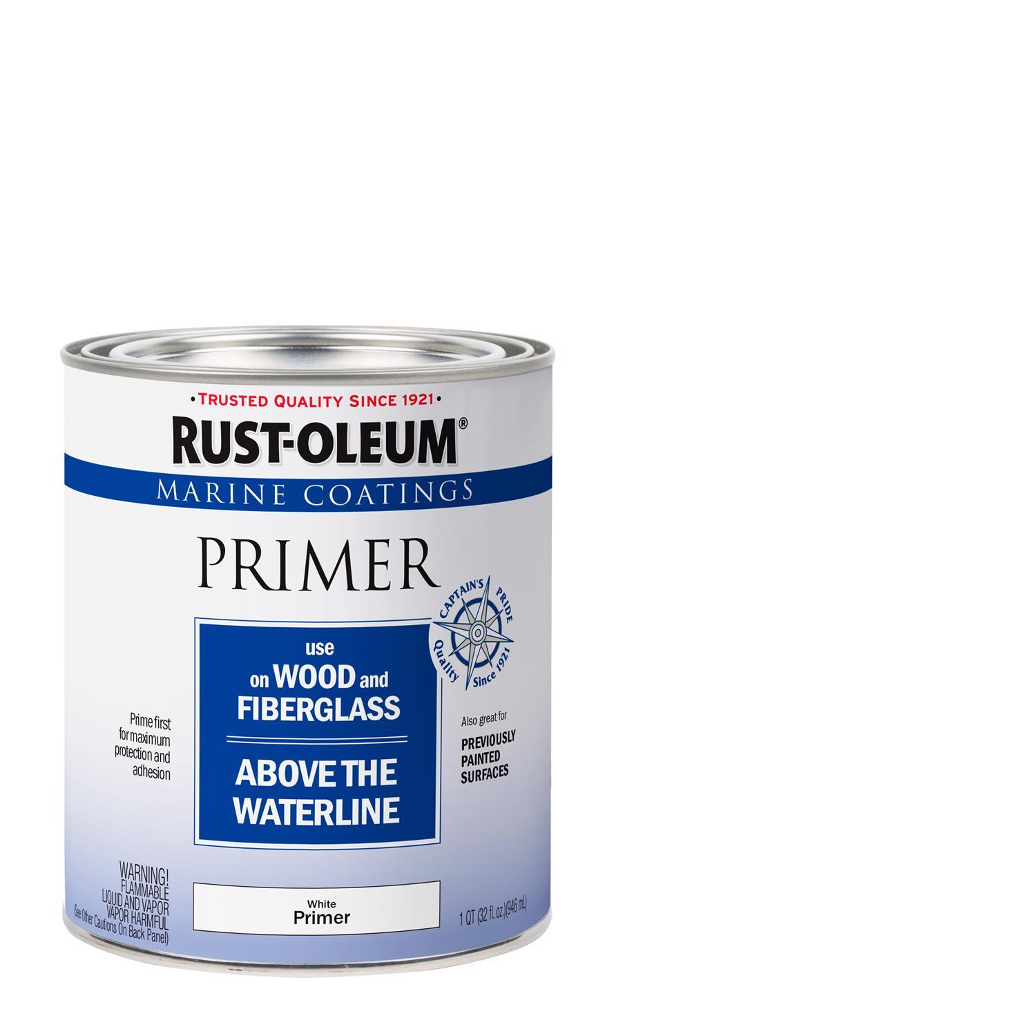 Rust-Oleum Marine Coatings Wood Fiberglass White Primer qt Mfr