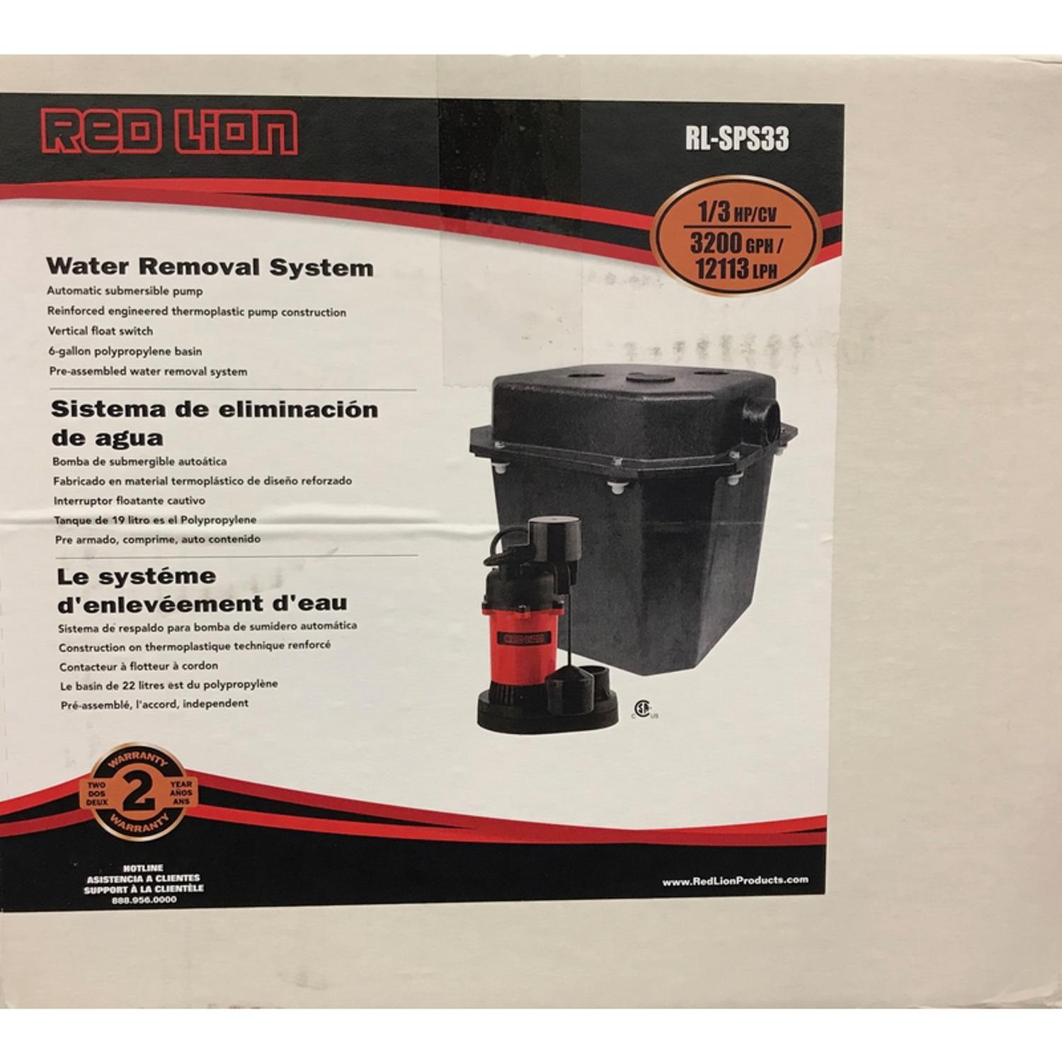 Red Lion 1/3 HP 3200 gph Thermoplastic Vertical Float Switch