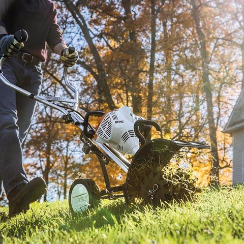 STIHL MM 56 C-E w/ Wheel Kit 9 in. 27 cc Cultivator/Tiller Mfr