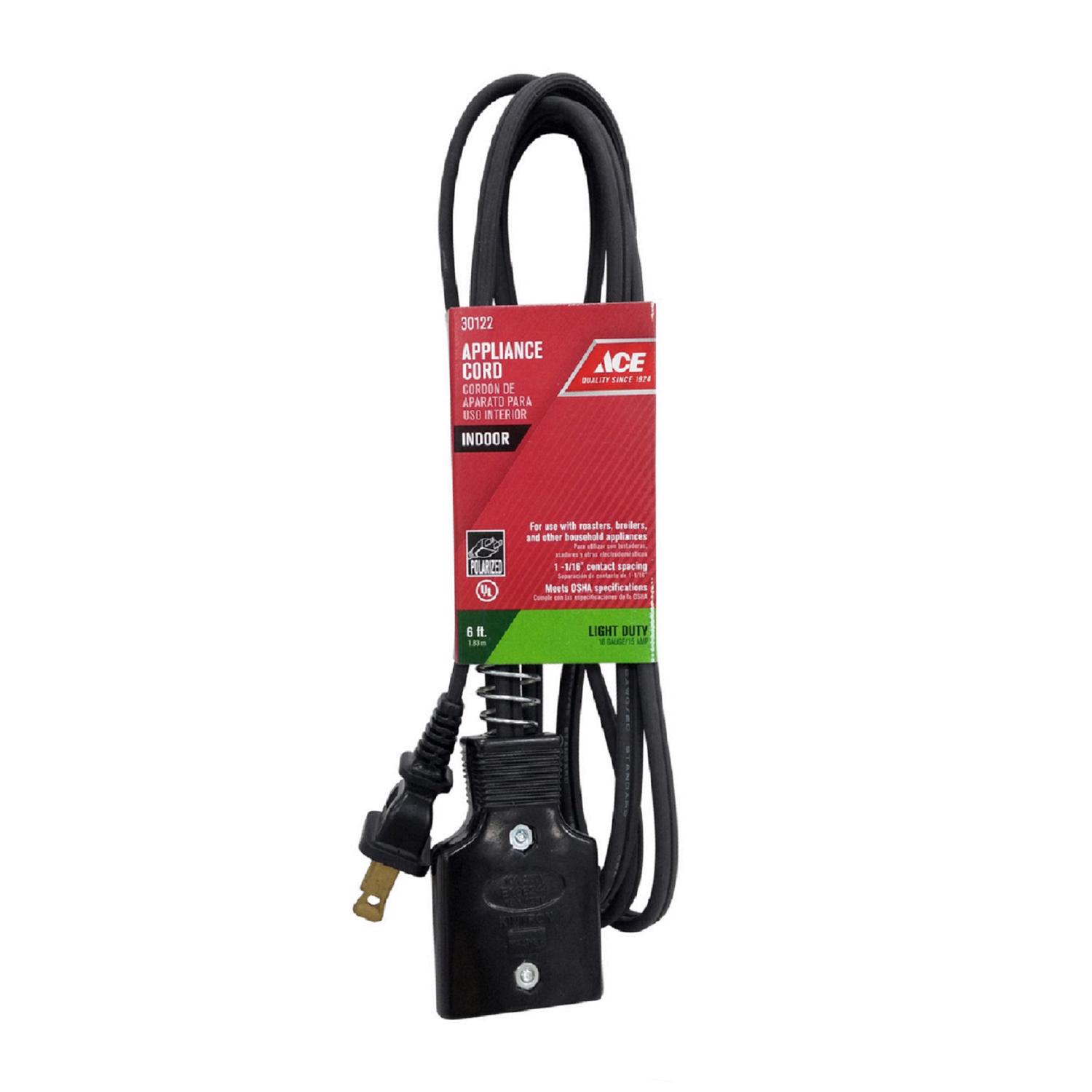 Woods Coleman HPN Mini Plug Appliance Cord, Electrical Cable, 2-Foot, Black
