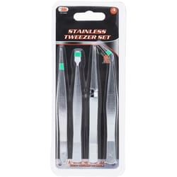 JMK Illinois Industrial Tool Stainless Tweezers 4 pc