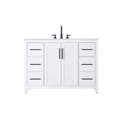 Home Living Single White Bathroom Vanity 48 in. W X 21.5 in. D X 34 in. H
