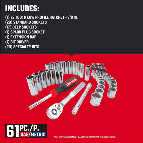 Craftsman 3/8 in. drive Metric and SAE 12 Point Mechanic's Tool