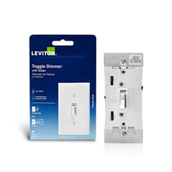 Leviton White 150 W Toggle Dimmer Switch 1 pk