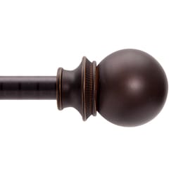 Kenney Fast Fit Oil Rubbed Bronze Brass Modern/Contemporary Curtain Rod 42 in. L X 120 in. L