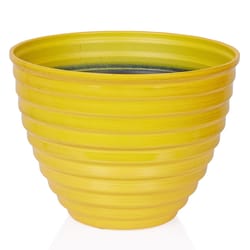 Alpine 9 in. H X 12 in. W Plastic Planter Yellow